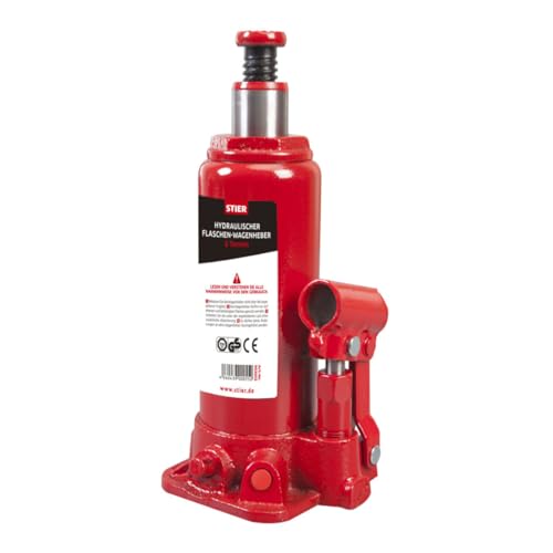 STIER Hydraulik Flaschen-Wagenheber 2 bis 6 Tonnen Hubhöhe 116 bis 127 mm