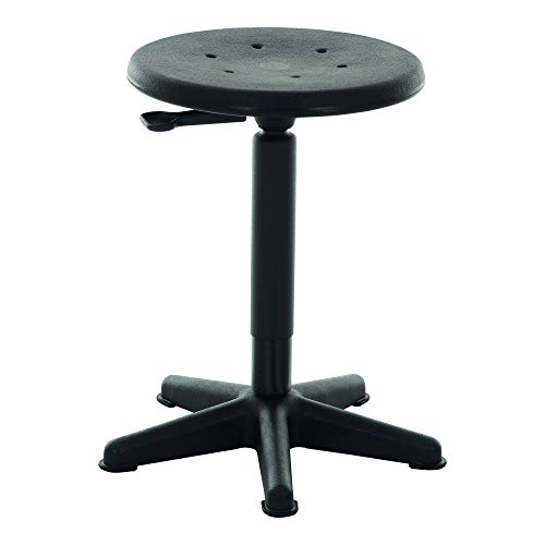 STIER work stool with glides, seat height 440-630mm, PU seat