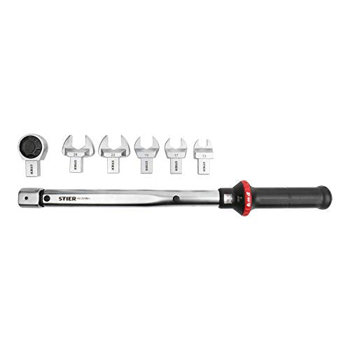 STIER torque wrench Multi+ 40-200Nm with 1/2 inch socket tool, 7 pieces