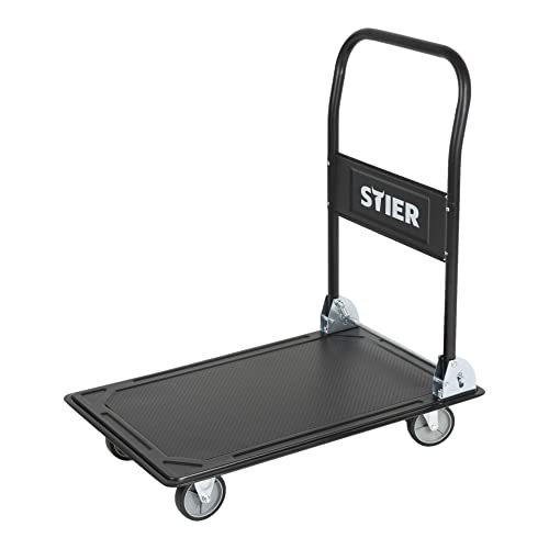 STIER Plattformwagen klappbar Tragkraft 150/300 kg Transportwagen Schiebebügel