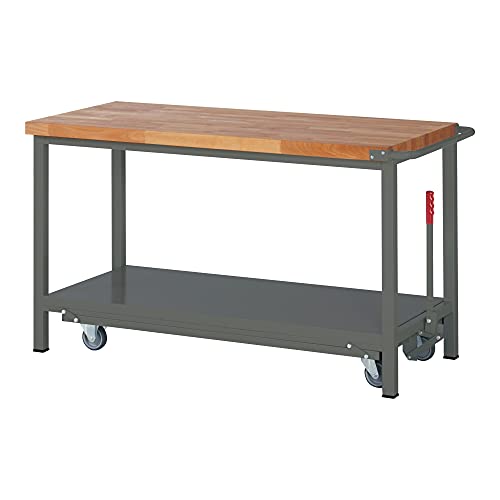 STIER Werkbank Premium mit abs. Fahrgestell BxTxH 1500x700x880 mm