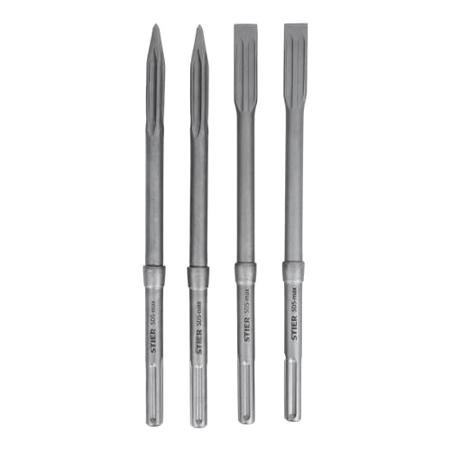 STIER Meißel-Set SDS-max 4-tlg. 400 x 25 mm / 400 mm