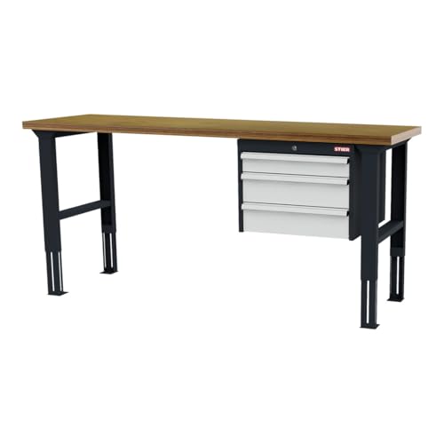 STIER Höhenverstellbare Werkbank mit 1x100 2x150 mm Schubladen BxTxH