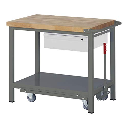 STIER Werkbank Premium mit abs. Fahrgestell und 1 Schublade