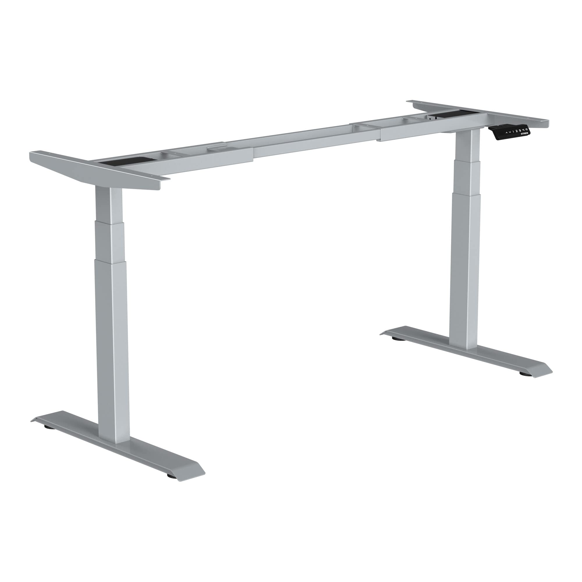STIER Electrically height-adjustable desk frame TSR silver with