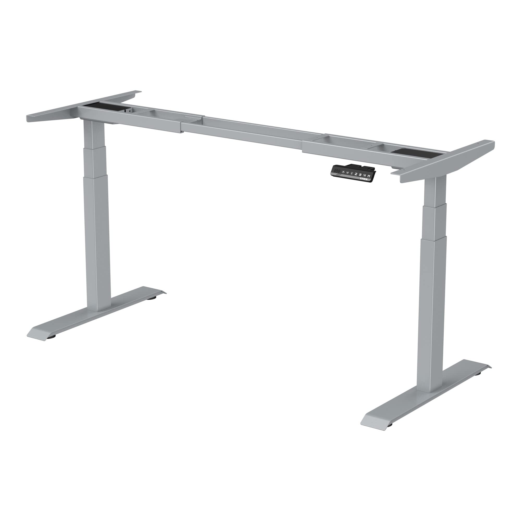 STIER Electrically height-adjustable desk frame TSR silver with