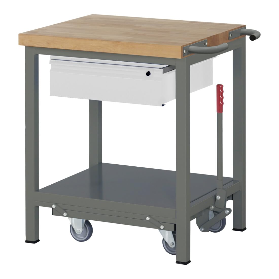STIER Werkbank Premium mit abs. Fahrgestell und 1 Schublade