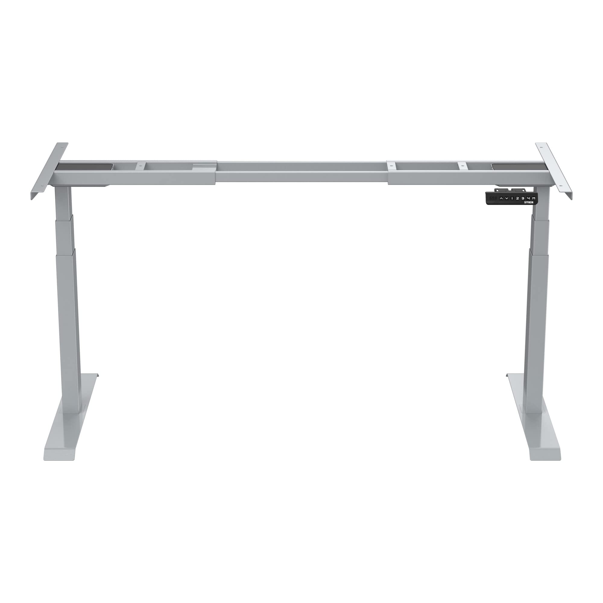 STIER Electrically height-adjustable desk frame TSR silver with