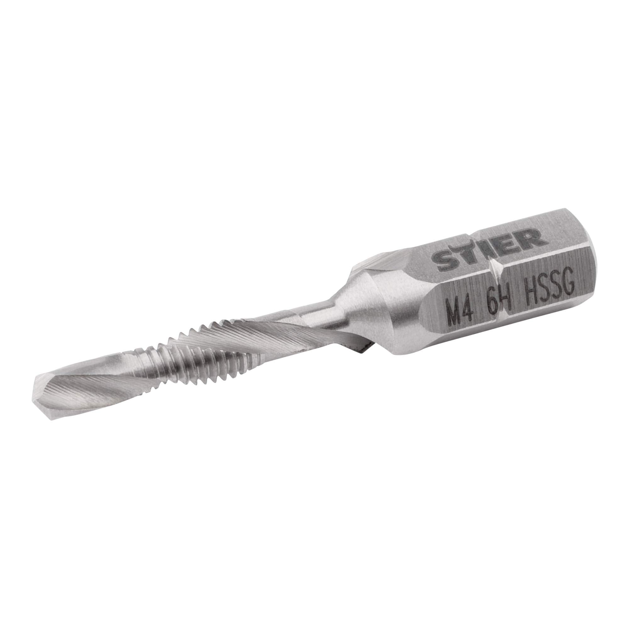 STIER Kombigewindebohrer Bit M3 bis M10 DIN 3126 HSS-G 1/4"-Sechskant