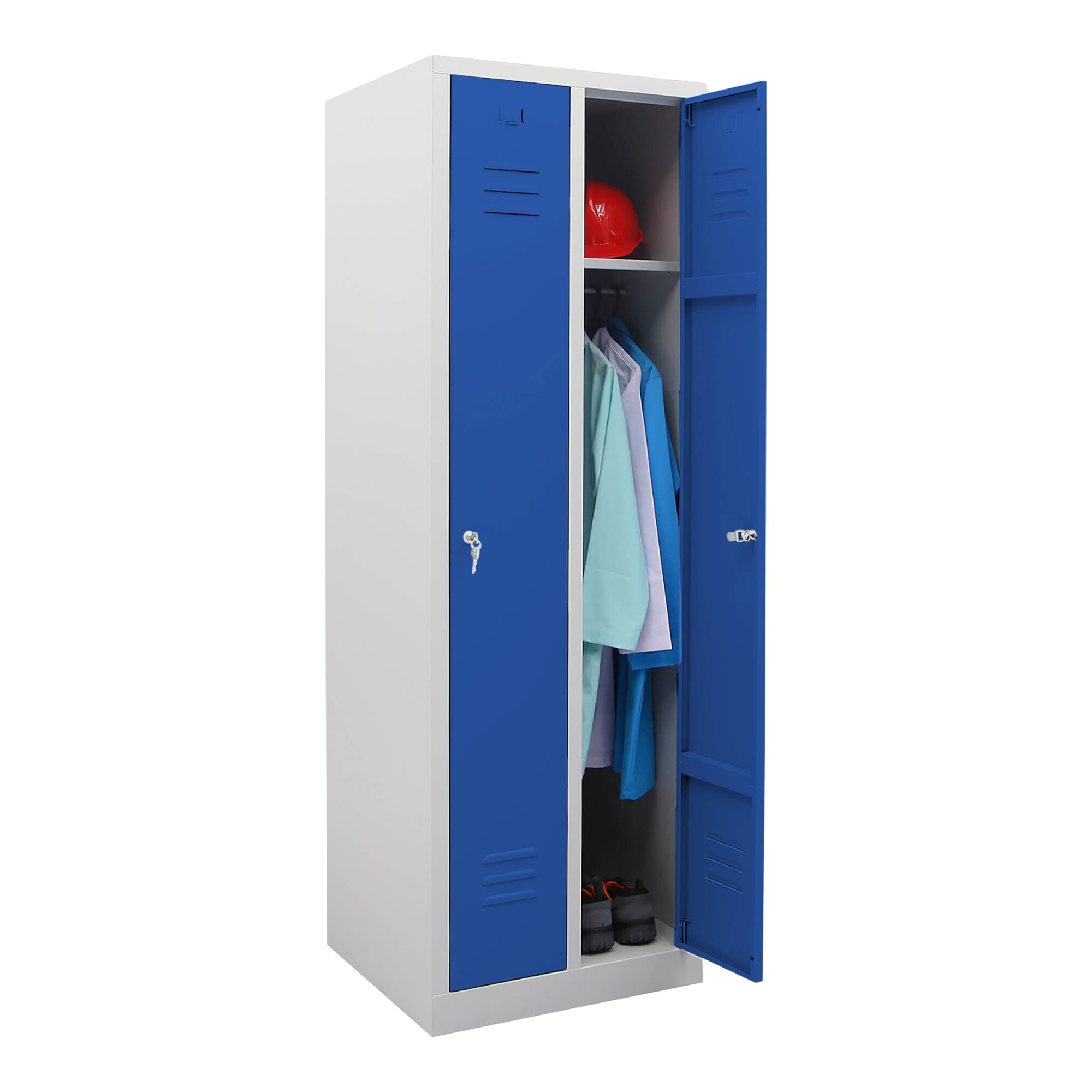 STIER Garderobenspind 2 Abteile 1800x590x500mm enzianblau