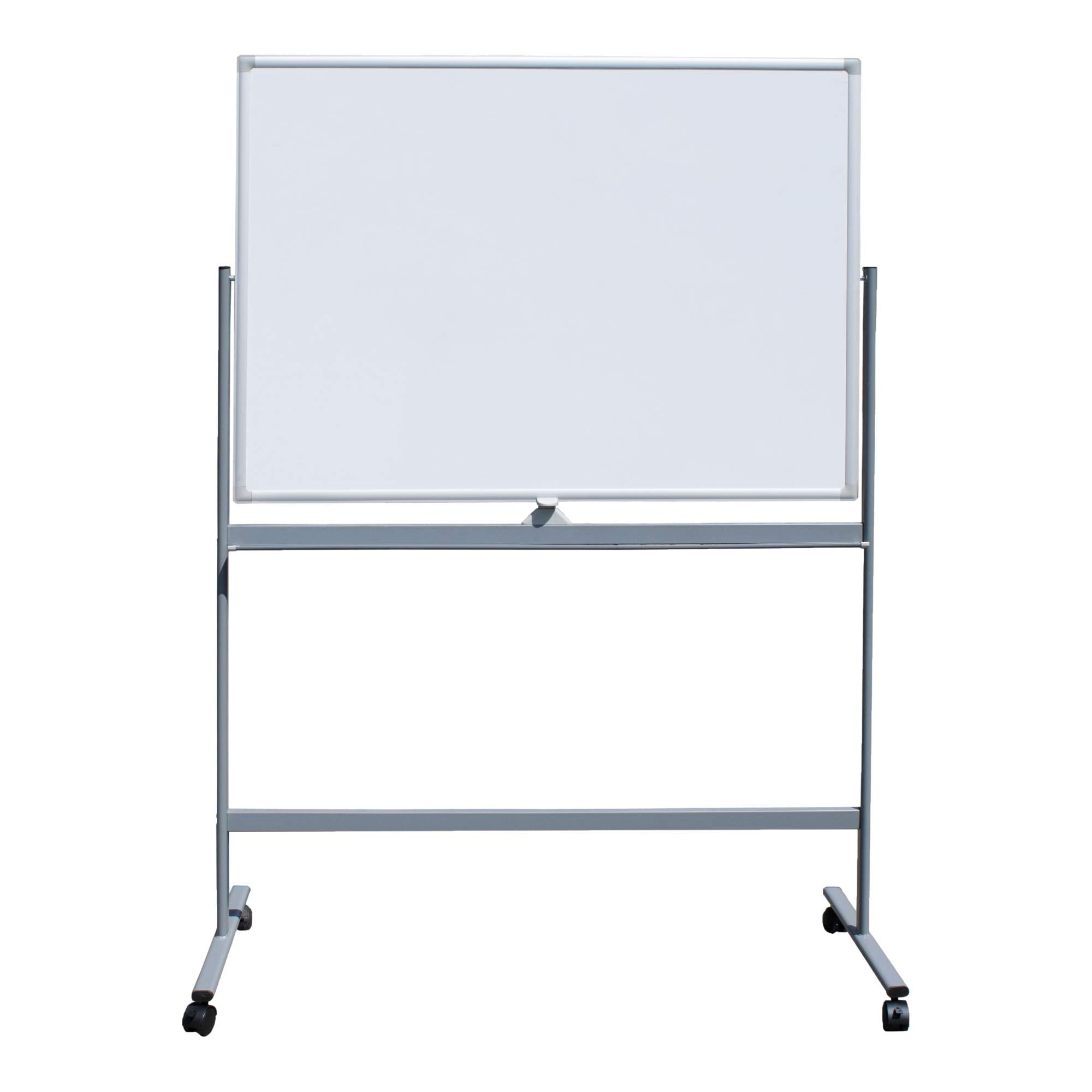 STIER Mobiles Whiteboard 1200x900mm magnetisch mit Fahrgestell
