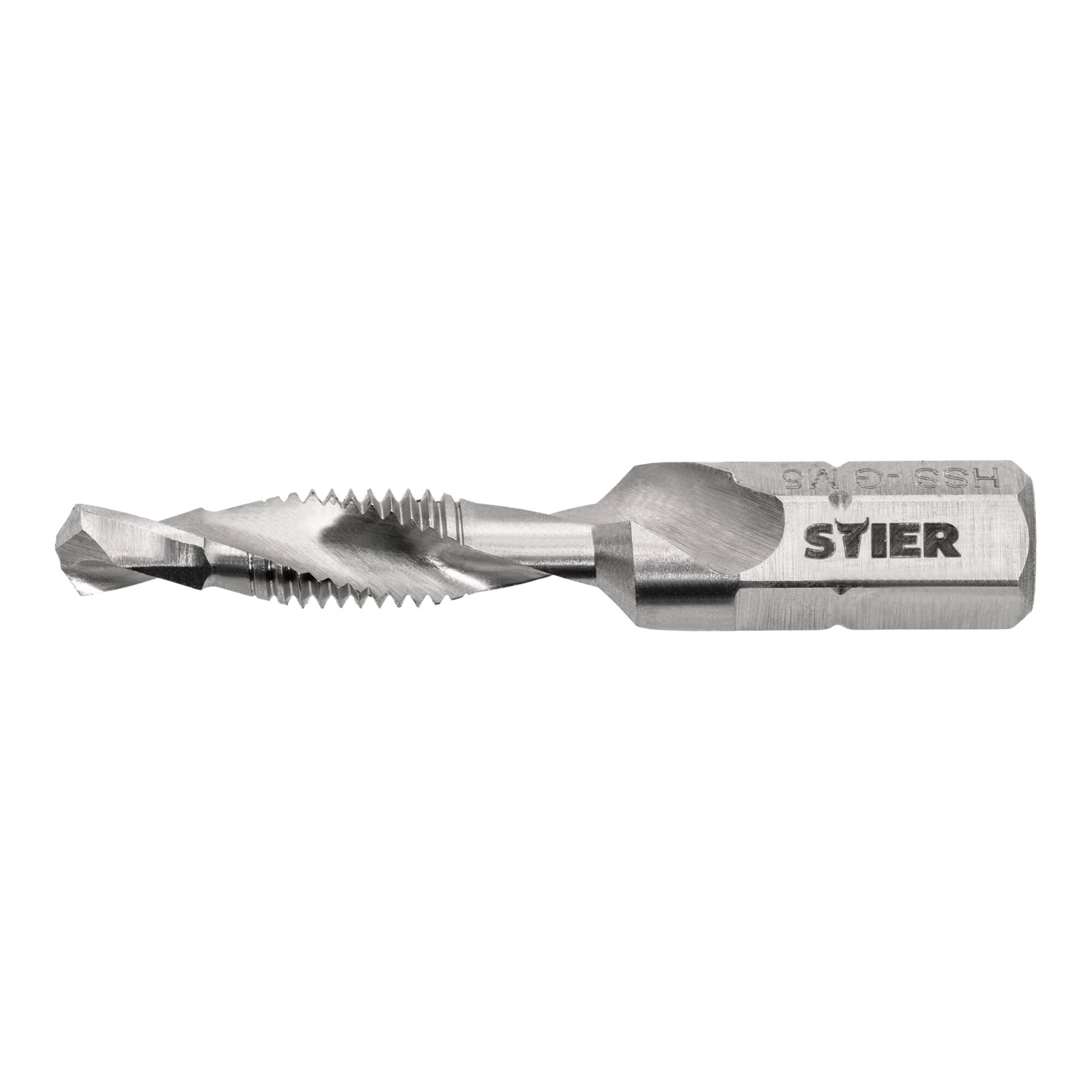 STIER Kombigewindebohrer Bit M3 bis M10 DIN 3126 HSS-G 1/4"-Sechskant