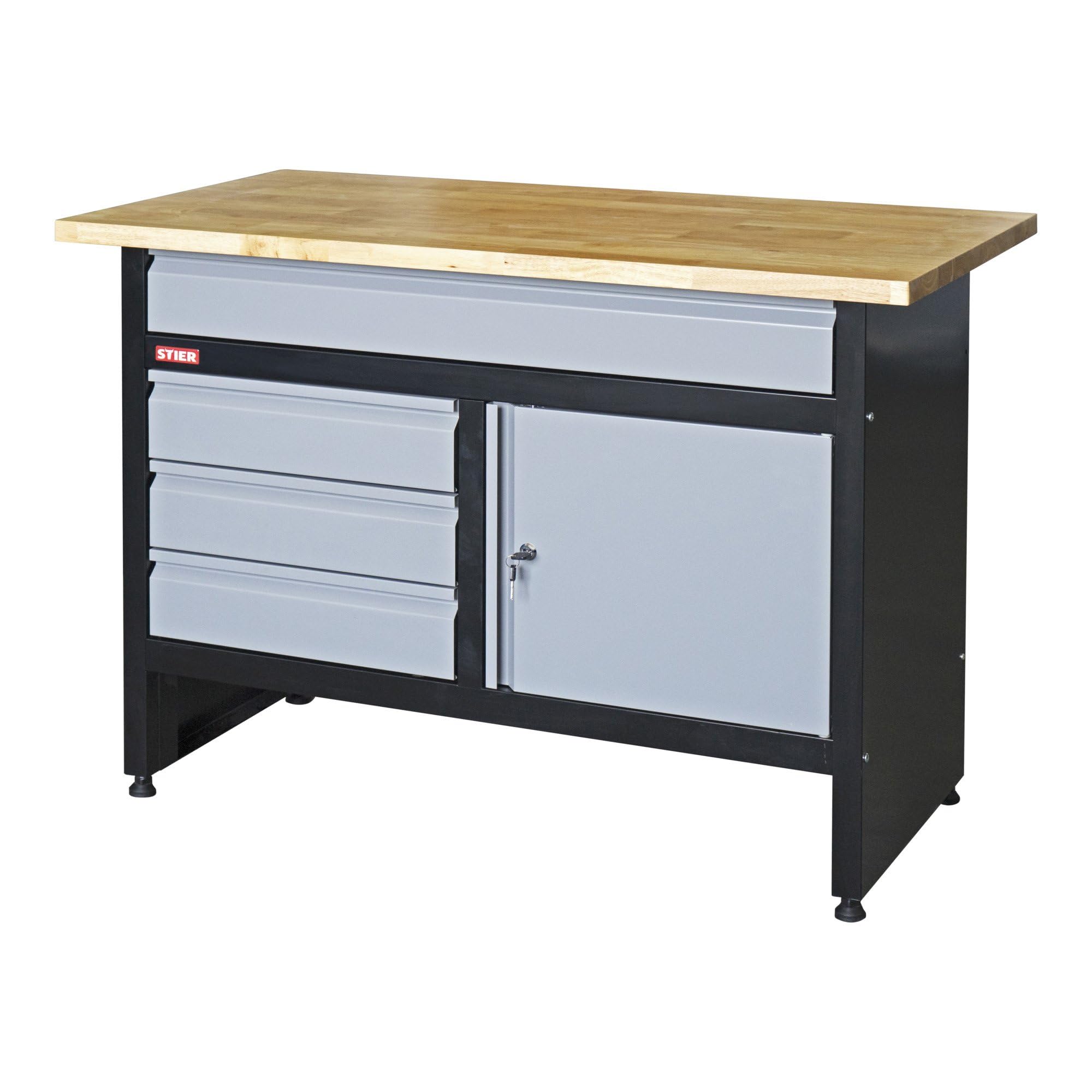 STIER workbench Basic 4 drawers load capacity 300 kg WxDxH 1200x600x840 mm with
