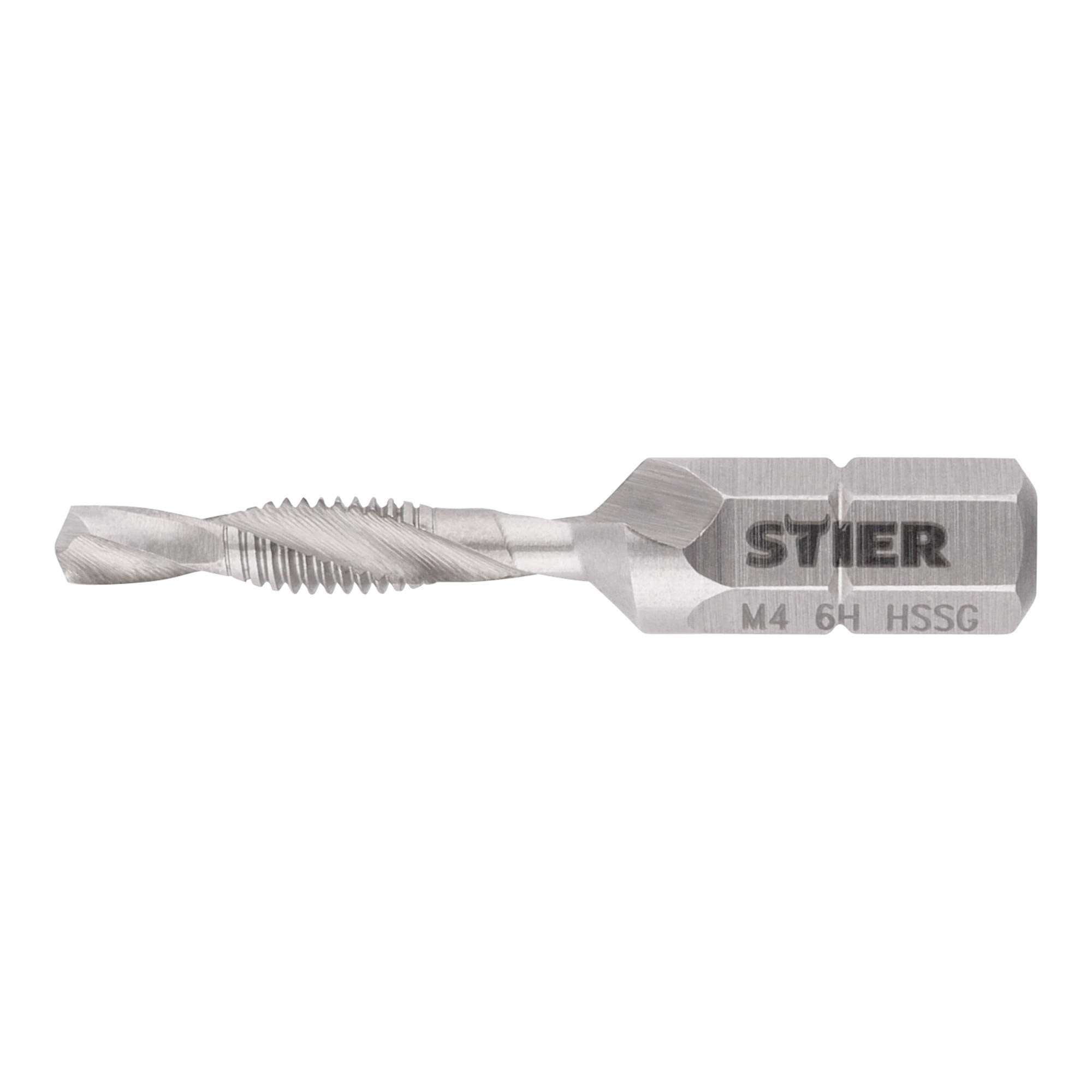 STIER Kombigewindebohrer Bit M3 bis M10 DIN 3126 HSS-G 1/4"-Sechskant