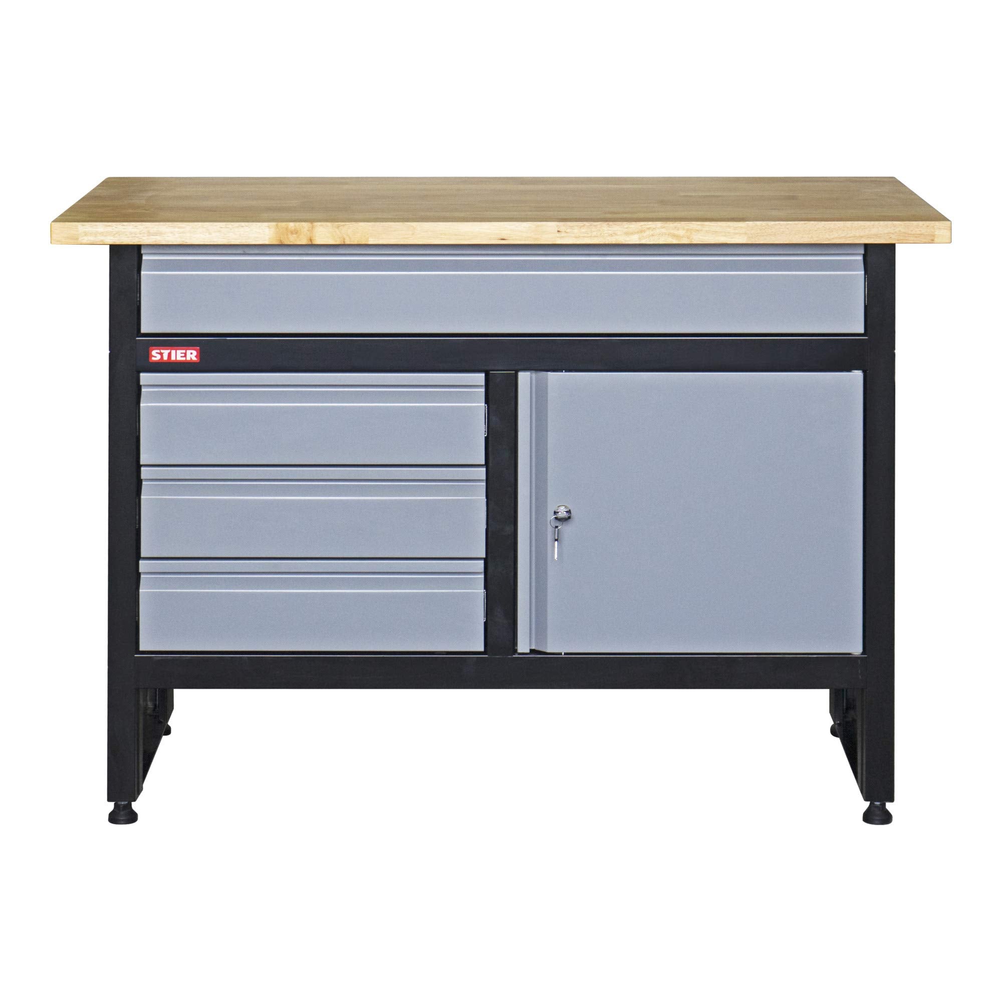 STIER workbench Basic 4 drawers load capacity 300 kg WxDxH 1200x600x840 mm with