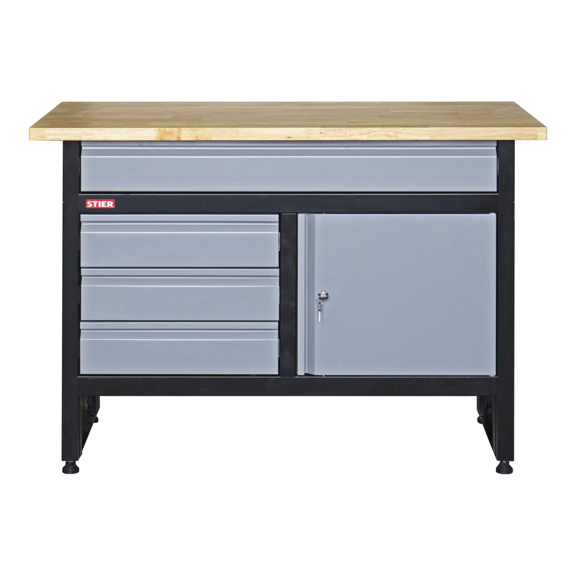 STIER workbench Basic 4 drawers load capacity 300 kg WxDxH 1200x600x840 mm with