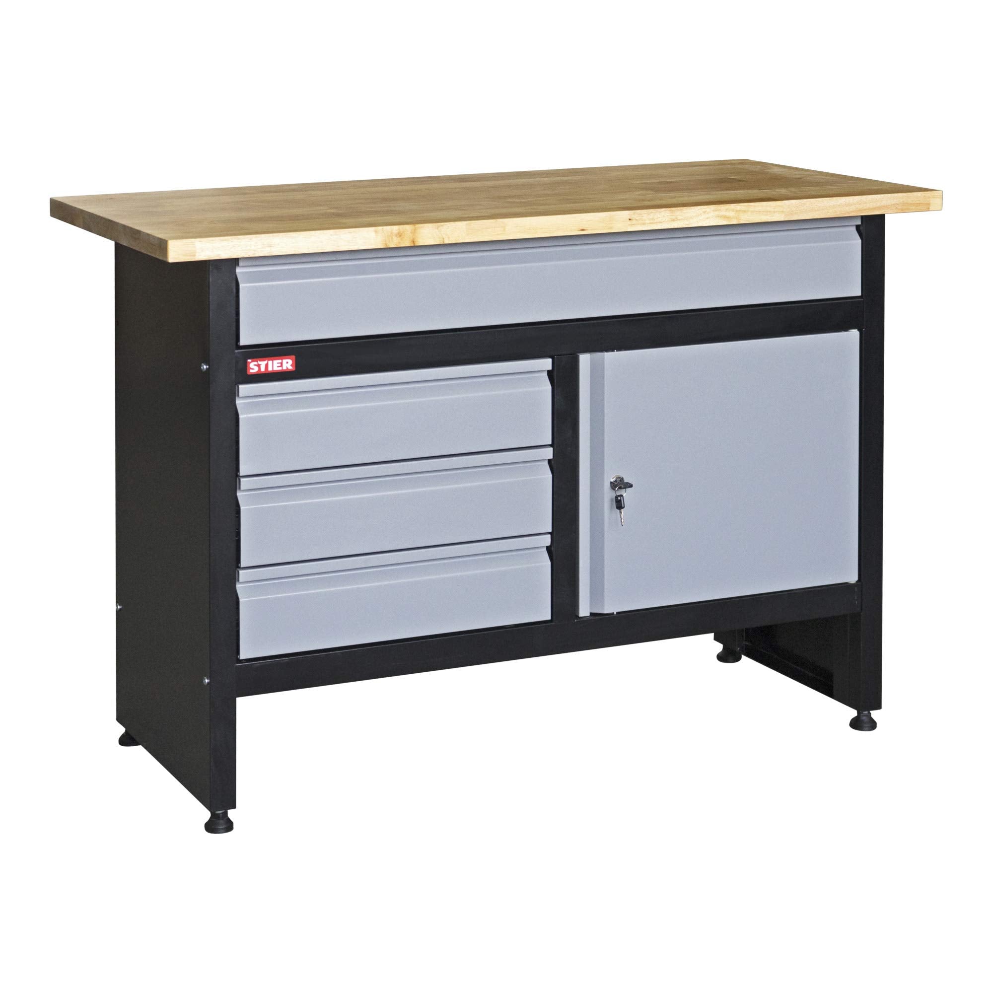 STIER workbench Basic 4 drawers load capacity 300 kg WxDxH 1200x600x840 mm with
