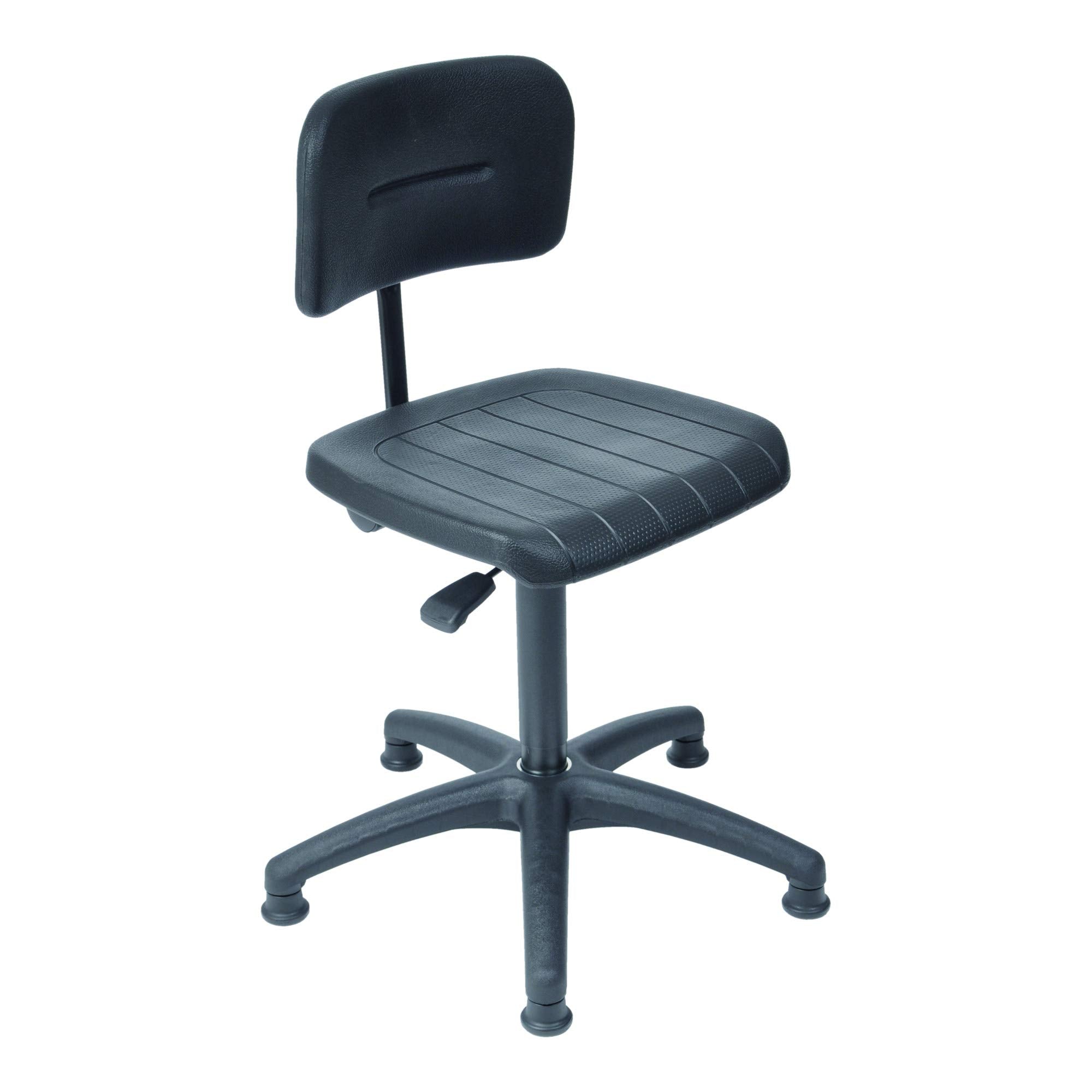 STIER work chair with glides, seat height 440-630 mm, PU seat