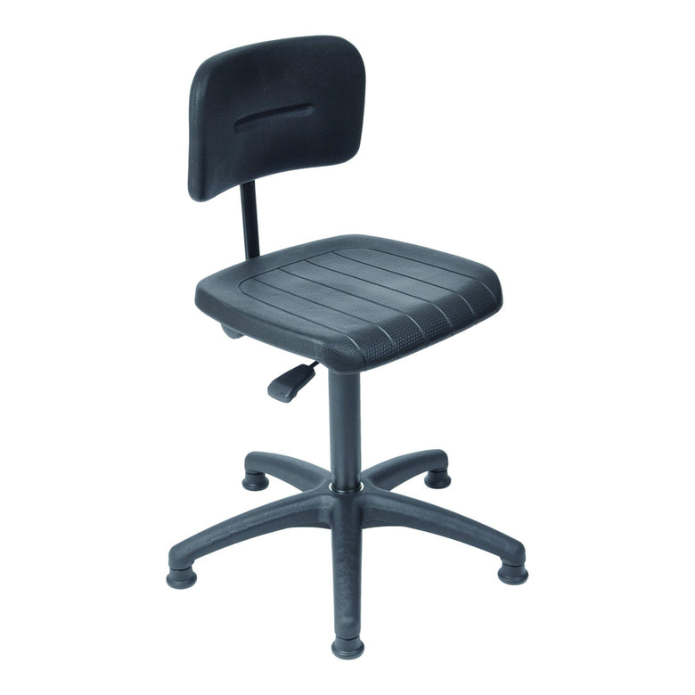 STIER work chair with glides, seat height 440-630 mm, PU seat
