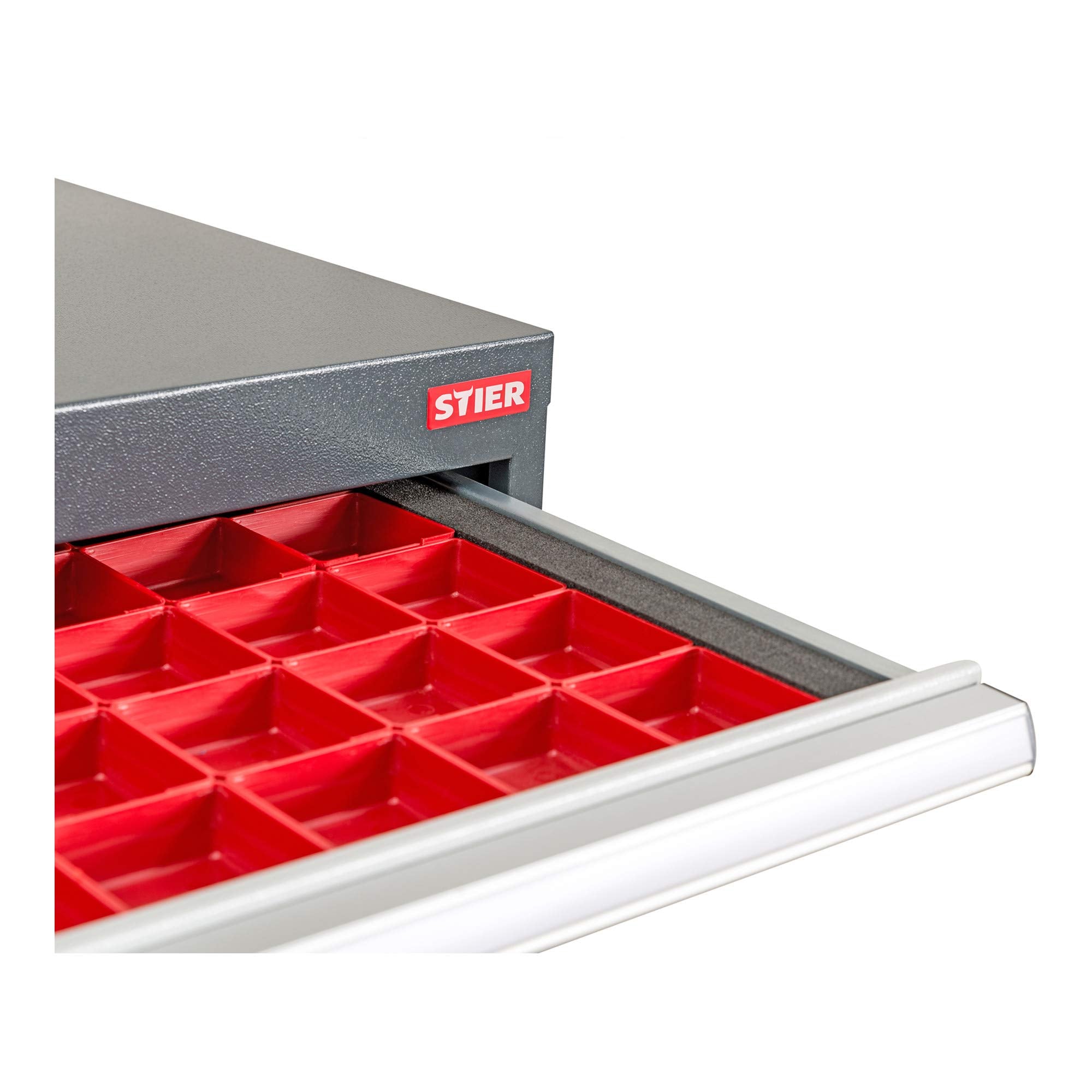 STIER Schubladeneinteilung Kleinteilekästen BLH 50 mm Innenmaß 500x450 mm 3 KTK