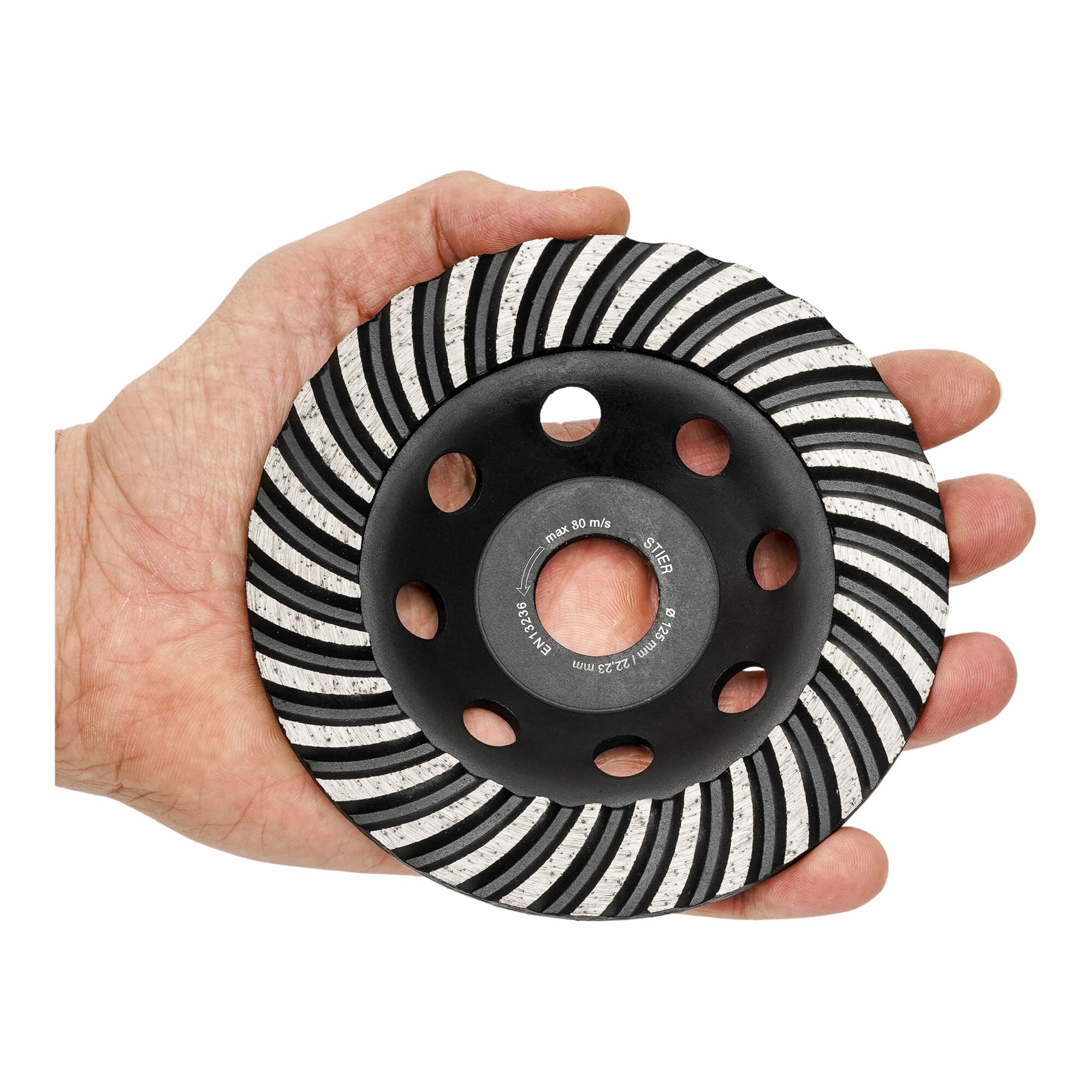STIER Diamantschleiftopf 125 x 22,23 mm mit Turbo-Rand für Beton und Naturstein
