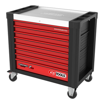KS Tools PERFORMANCEplus P30 SCHWARZ/ROT Werkstattwagen mit 8 Schubladen
