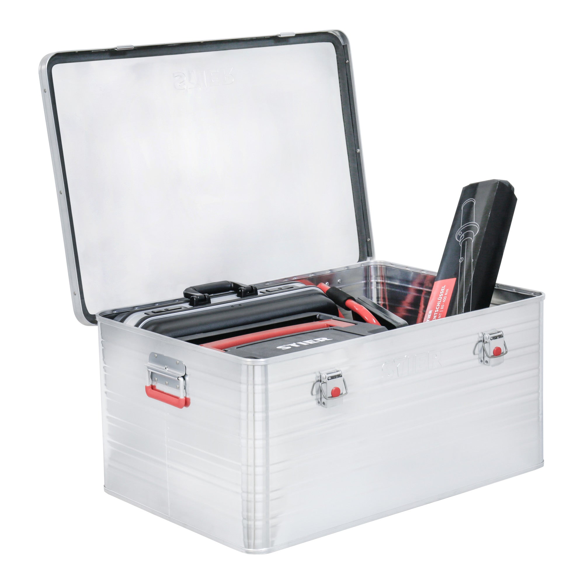 STIER Alubox Aluminiumbox Transportkiste Staub und Spritzwasserschutz div Größen