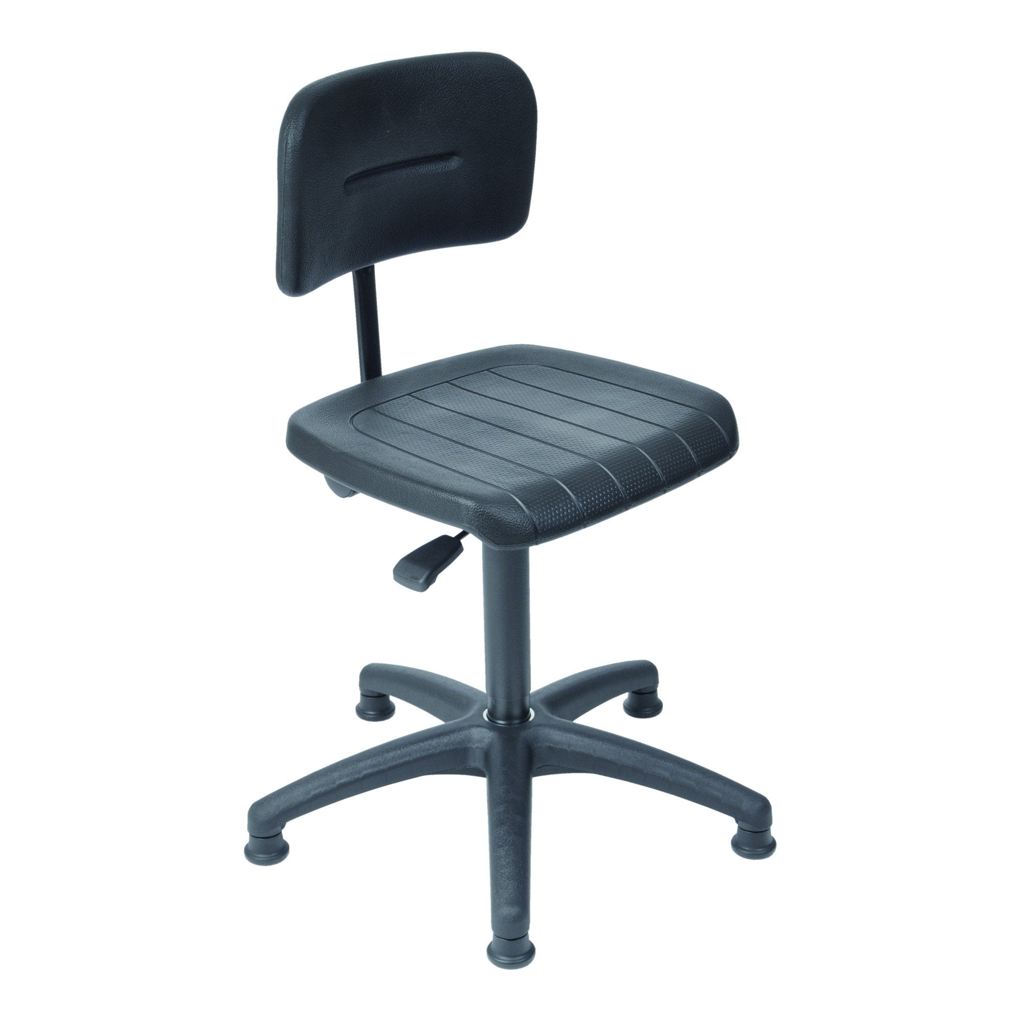 STIER work chair with glides, seat height 440-630 mm, PU seat