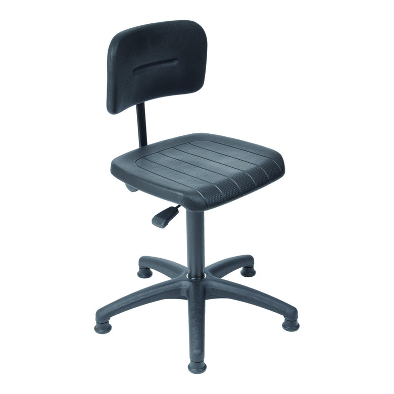 STIER work chair with glides, seat height 440-630 mm, PU seat