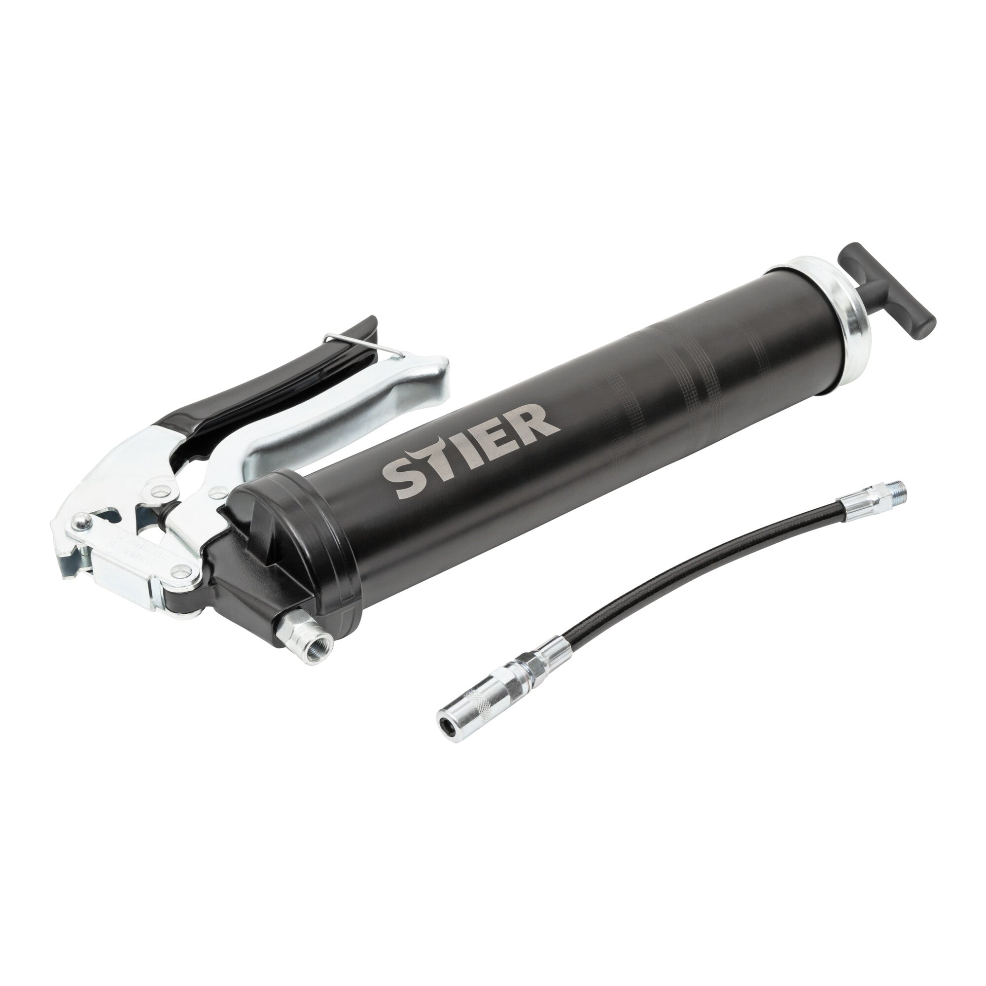 STIER Einhand-Fettpresse mit Nylonschlauch Arbeitsdruck 410 bar Schmierpresse