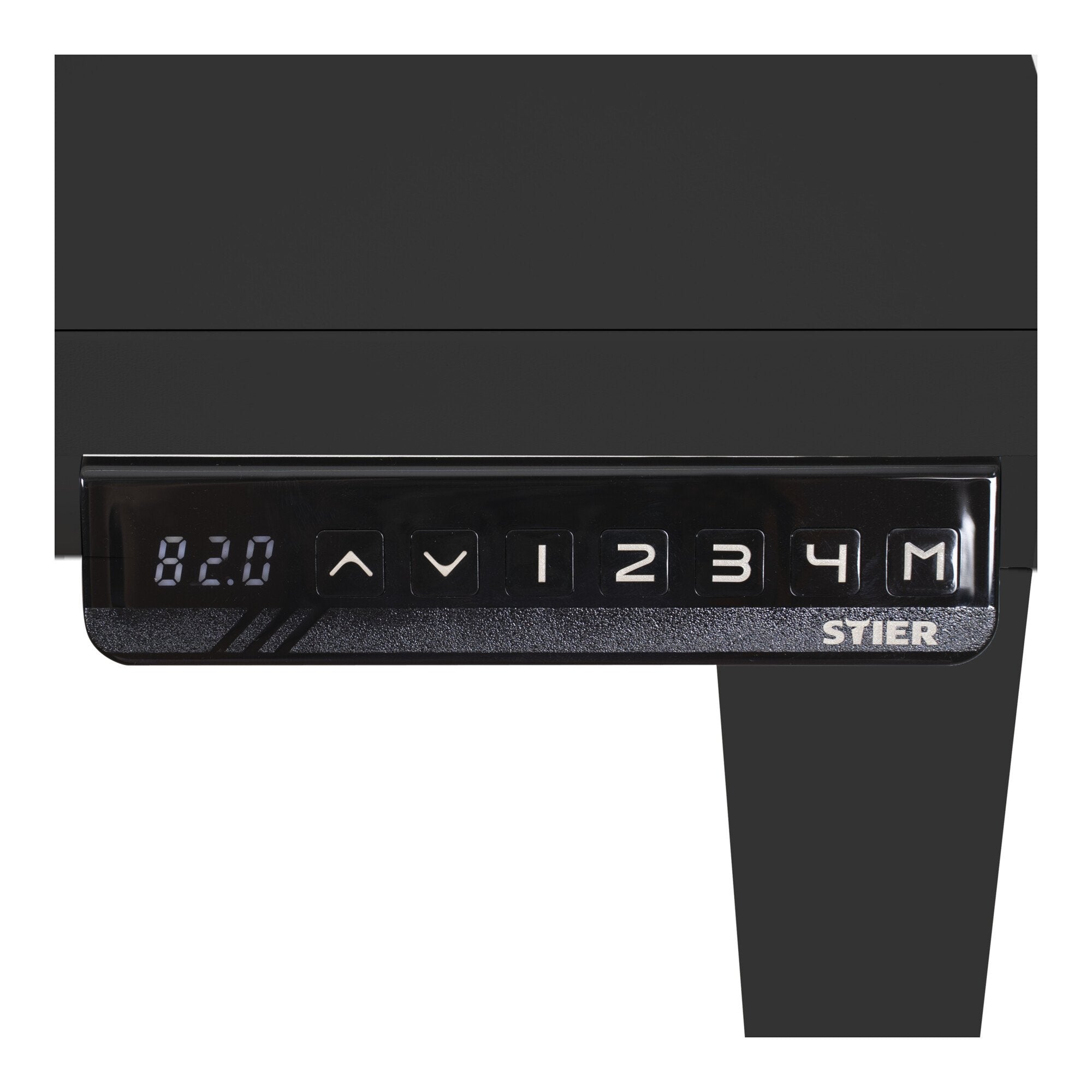 STIER Elektrisch höhenverstellbarer Schreibtisch THA 160x80cm schwarz/schwarz