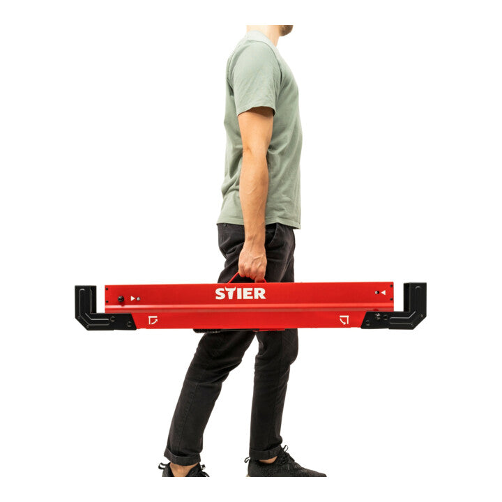 STIER folding workbench sawhorse height adjustable 590 kg non-slip stand and