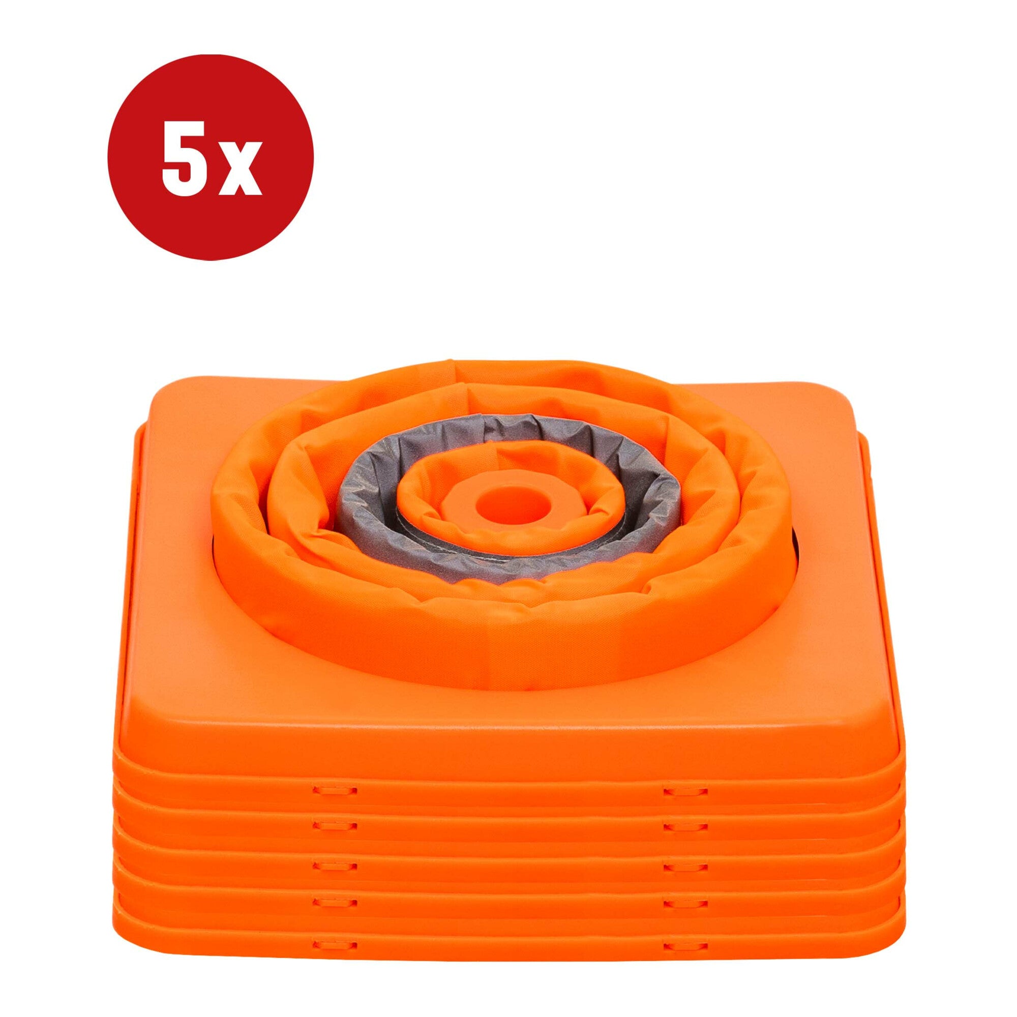 STIER Faltbarer Leitkegel 420 mm 1 Streifen 5 Stk Verkehtskegel Warnhütchen