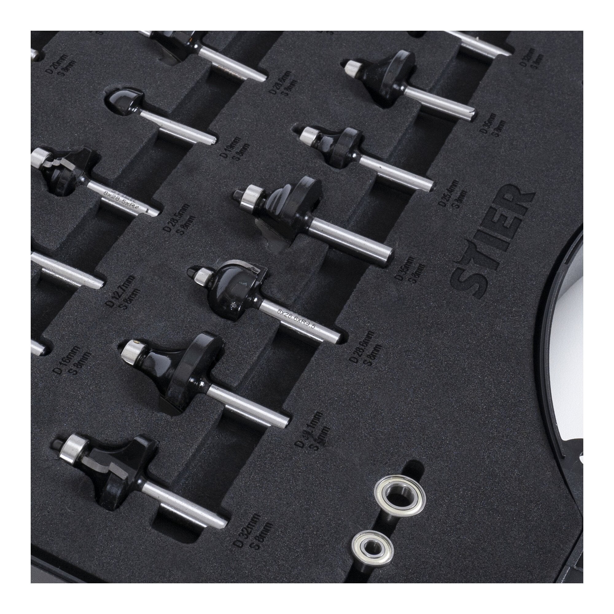 STIER milling cutter assortment 30-piece 8 mm in a plastic case