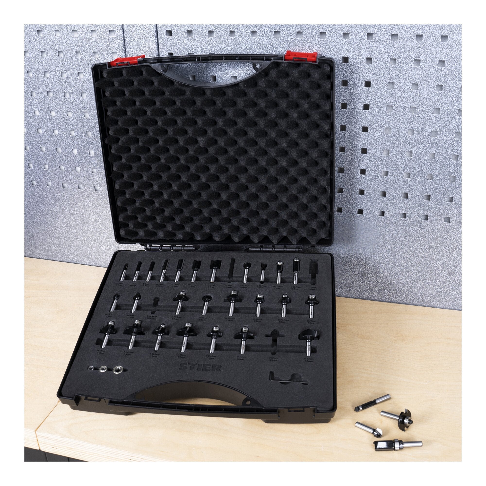 STIER milling cutter assortment 30-piece 8 mm in a plastic case