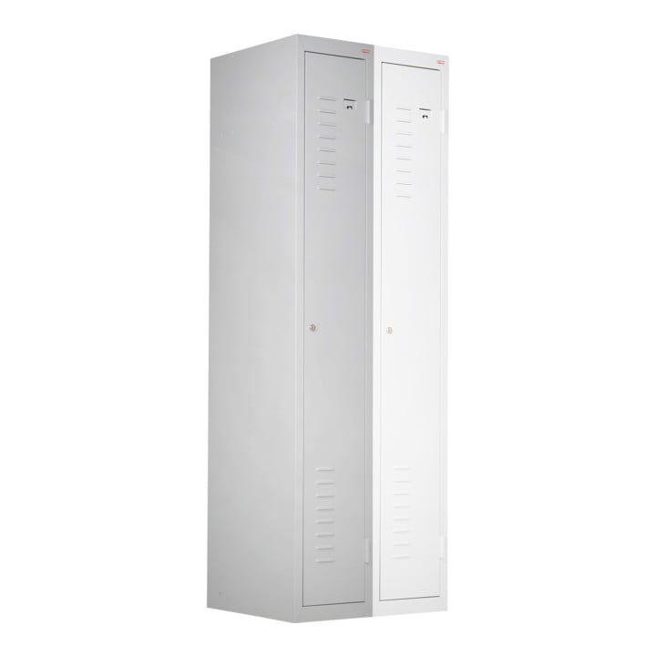 STIER Garderobenspind | Anbauelement | 1800x300x500mm | lichtgrau | Metallschrank | erweiterbar | Schließfach | 1 Fach | Spind | sicheres Verschließen von Wertsachen | Garderobenschrank