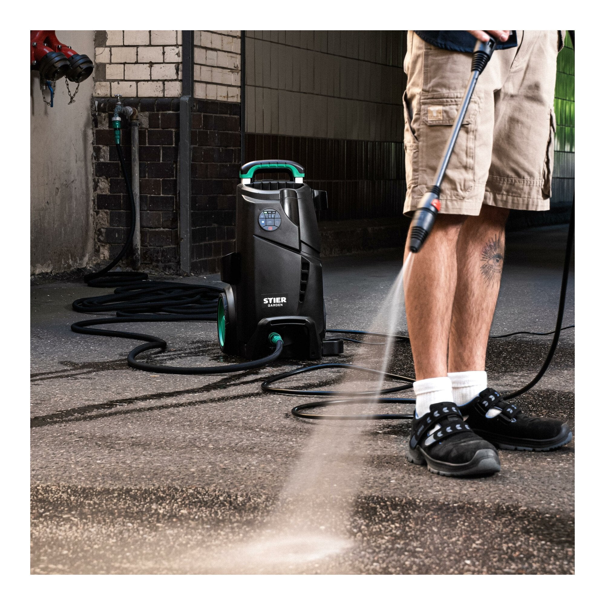 STIER high-pressure cleaner DIG-140 1900 W 140 bar water filter foam system 450 l/h