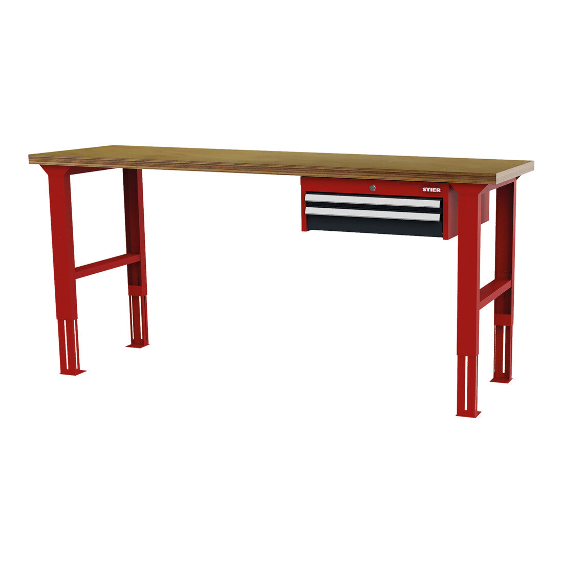 STIER Höhenverstellbare Werkbank mit 1x50 1x100 mm Schubladen BxTxH