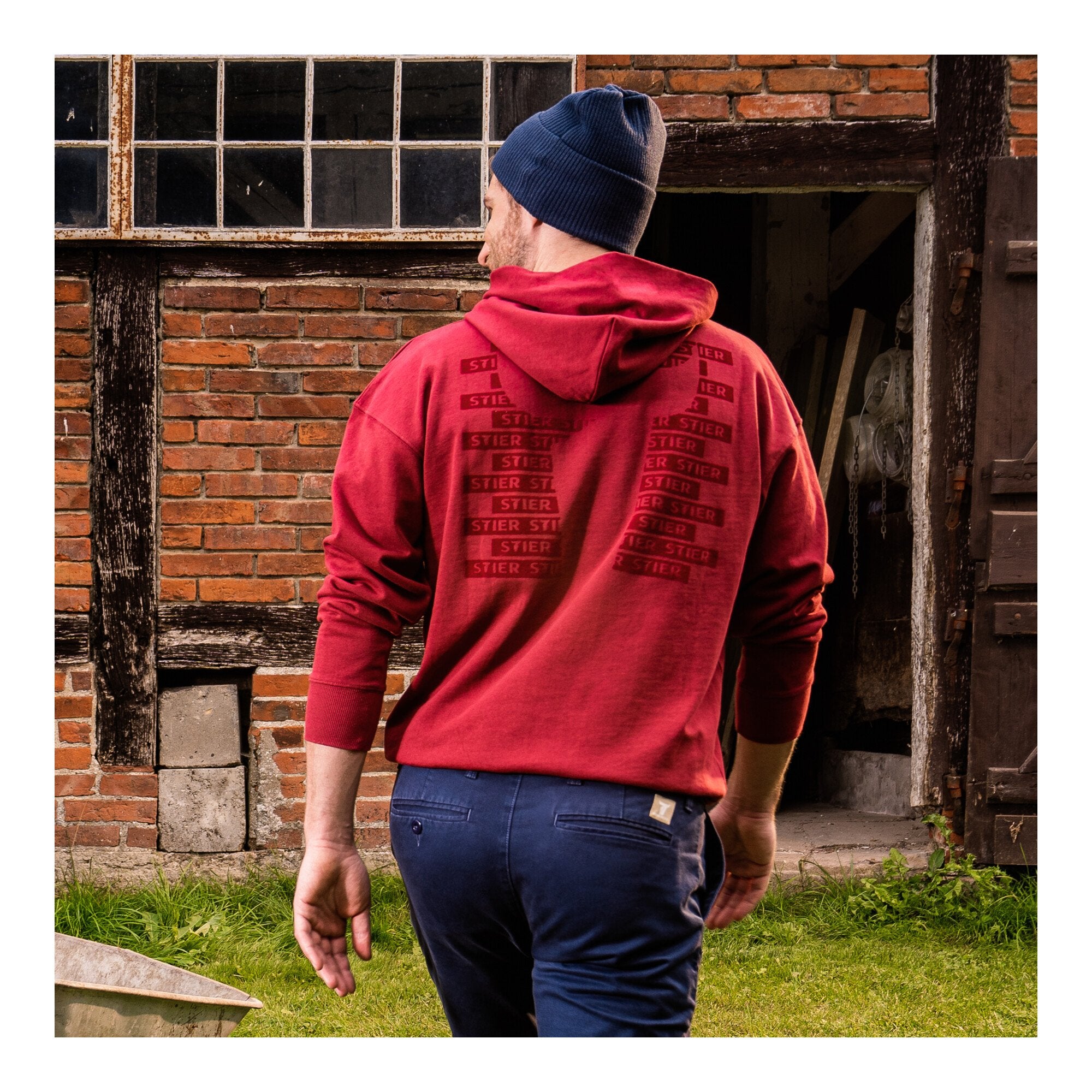 STIER Hoodie L Deep Red