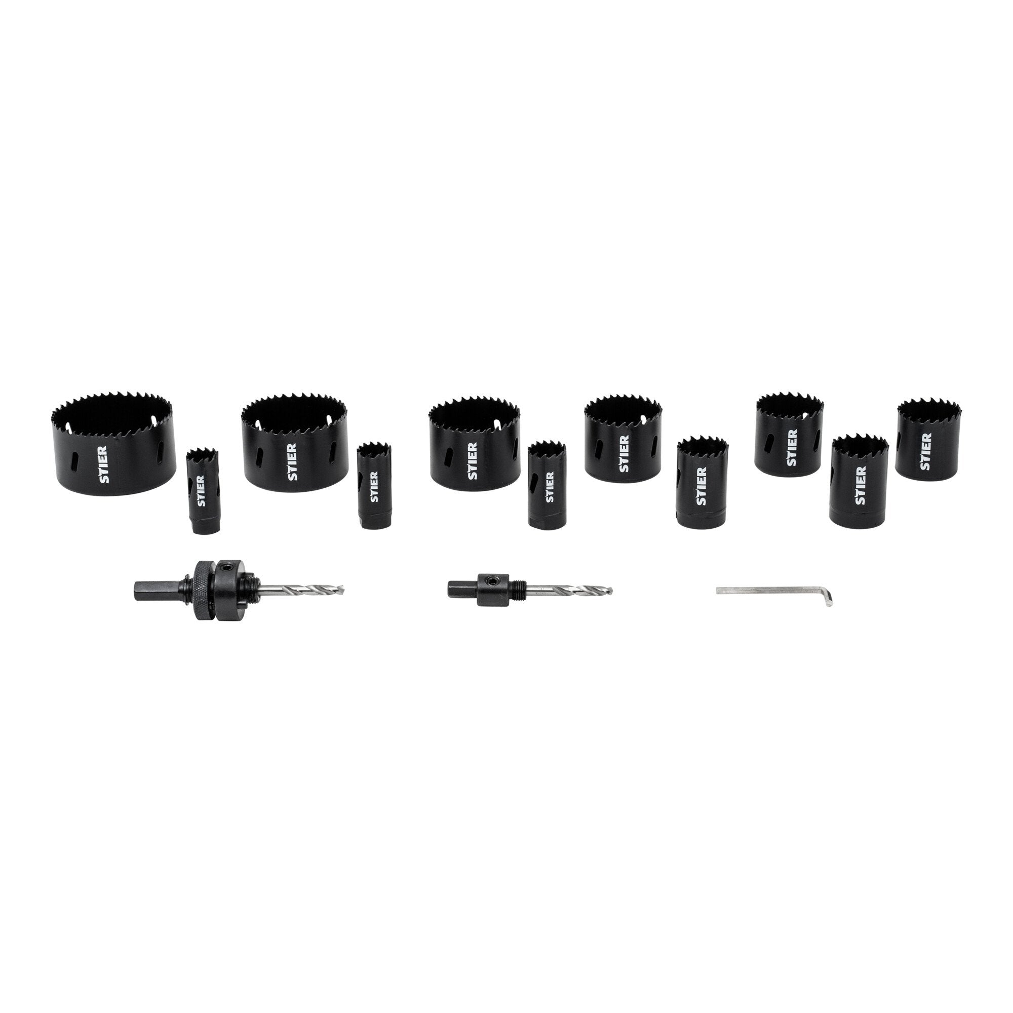 STIER Lochsägen-Set HSS-Co8 Bimetall 22 25 32 35 40 44 51 60 14-teilig 20 68 76