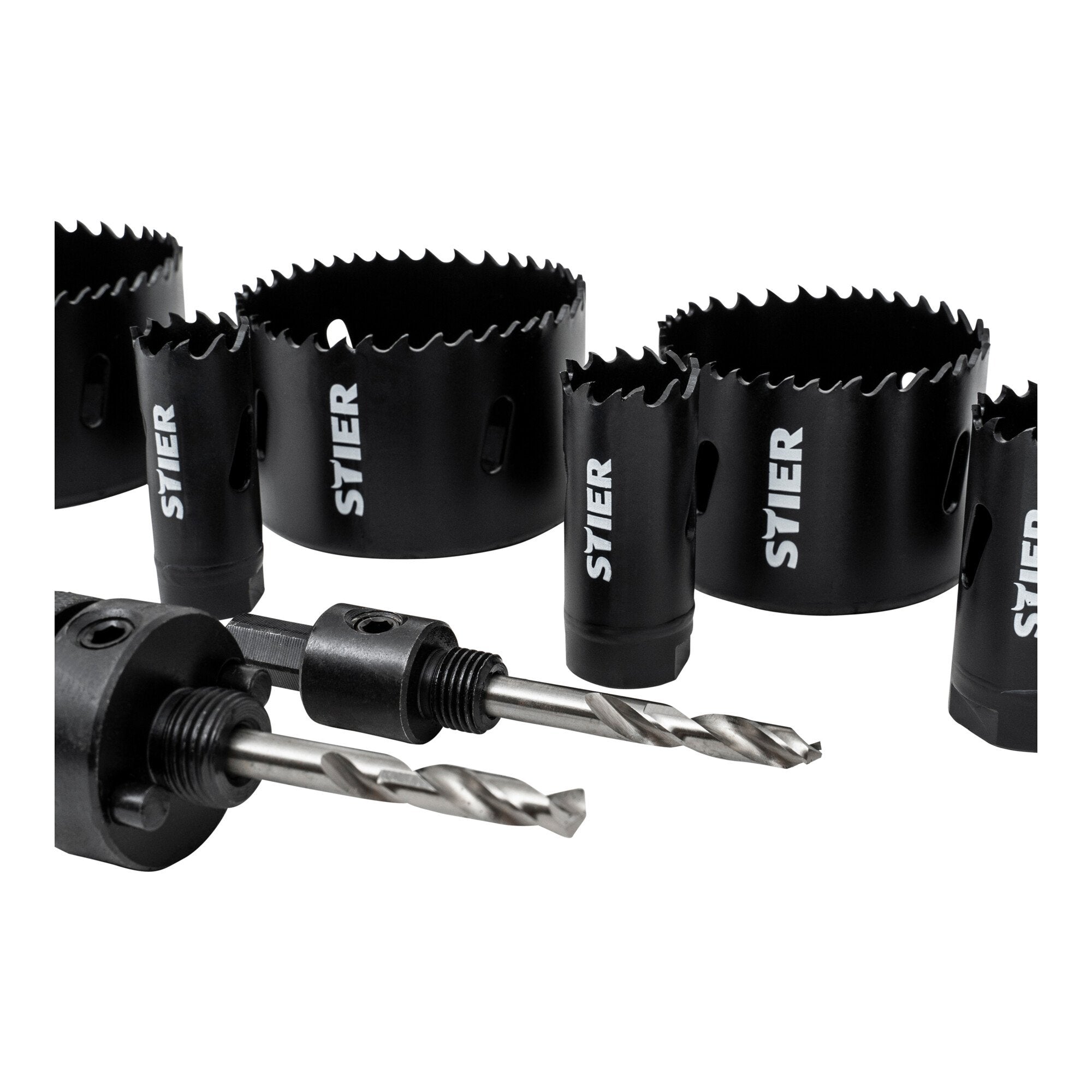 STIER Lochsägen-Set HSS-Co8 Bimetall 22 25 32 35 40 44 51 60 14-teilig 20 68 76