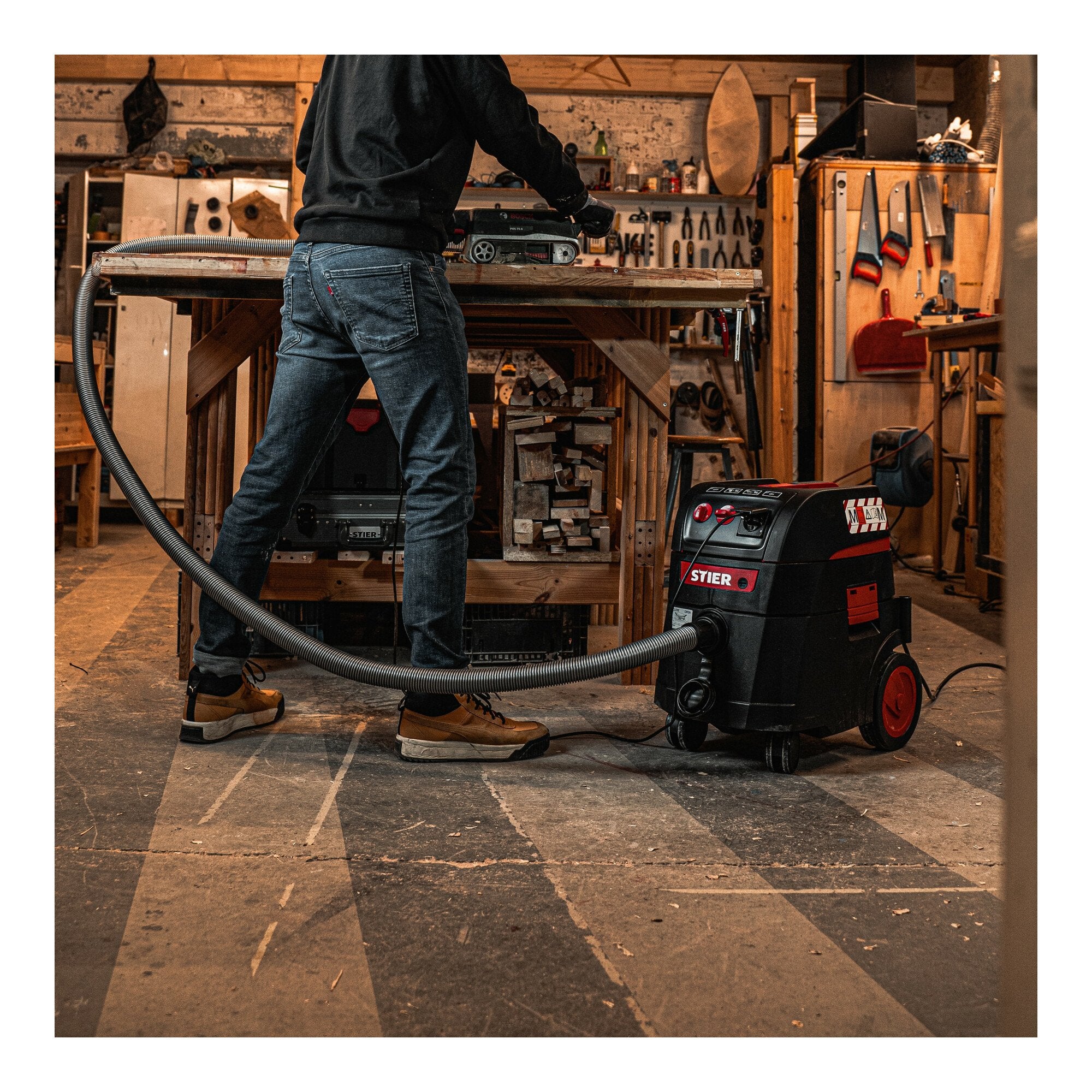 STIER wet/dry vacuum cleaner ABS-35M Premium 1400W pulse filter cleaning