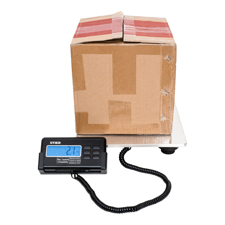 STIER Paketwaage Plattformwaage Edelstahlplatte kg bis 200 kg 30 x 30 cm oz und