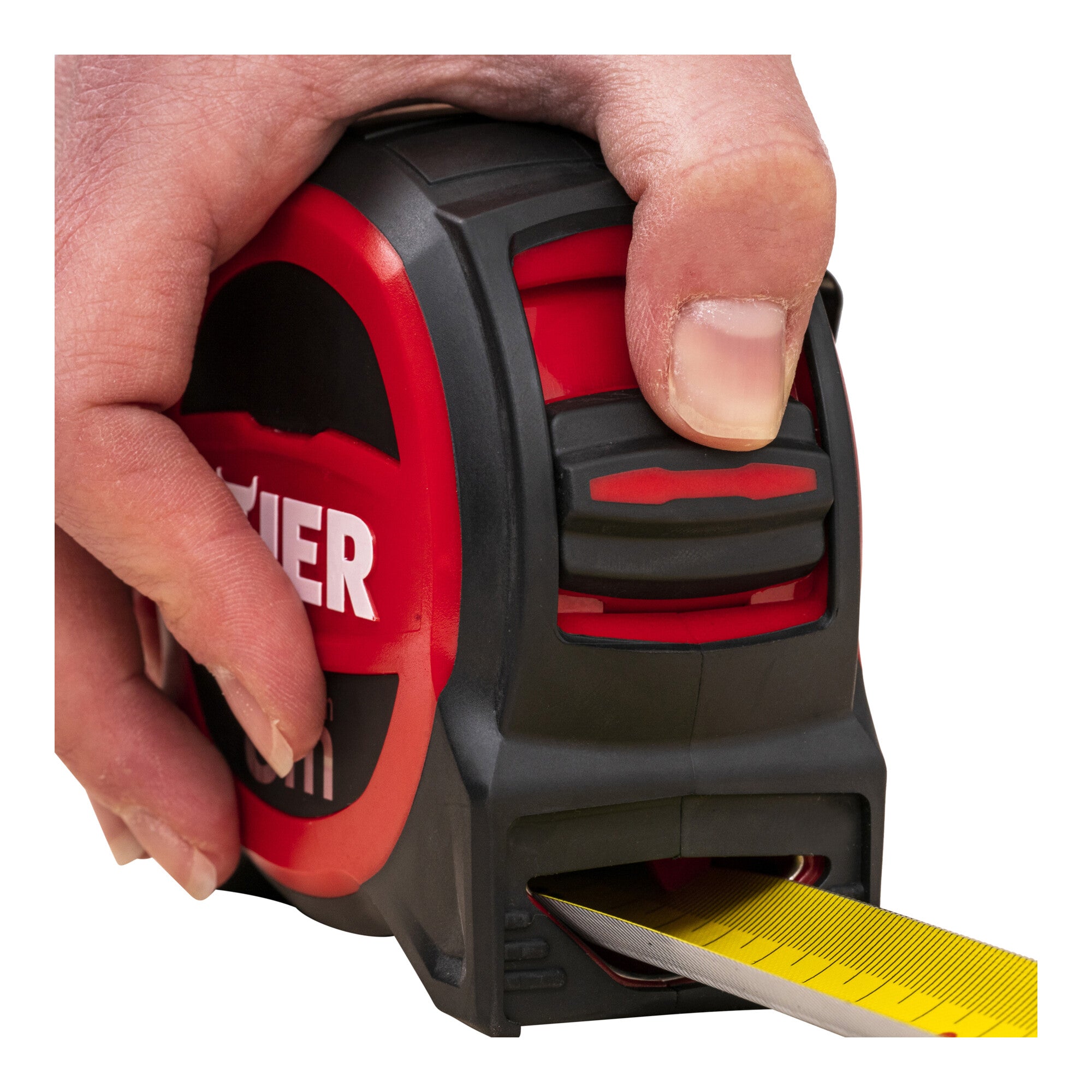 STIER Premium Taschenbandmaß | 5 m x 32 mm | mit Magnet und Edelstahlhaken für sicheren Halt | mit Gürtelclip