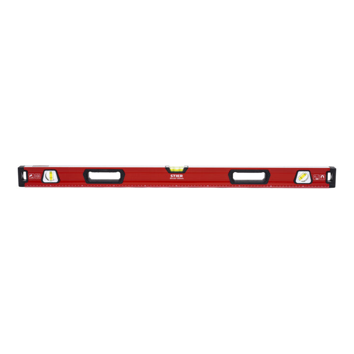 STIER Premium Wasserwaage mit Magnet und drei Libellen 40 bis 200 cm