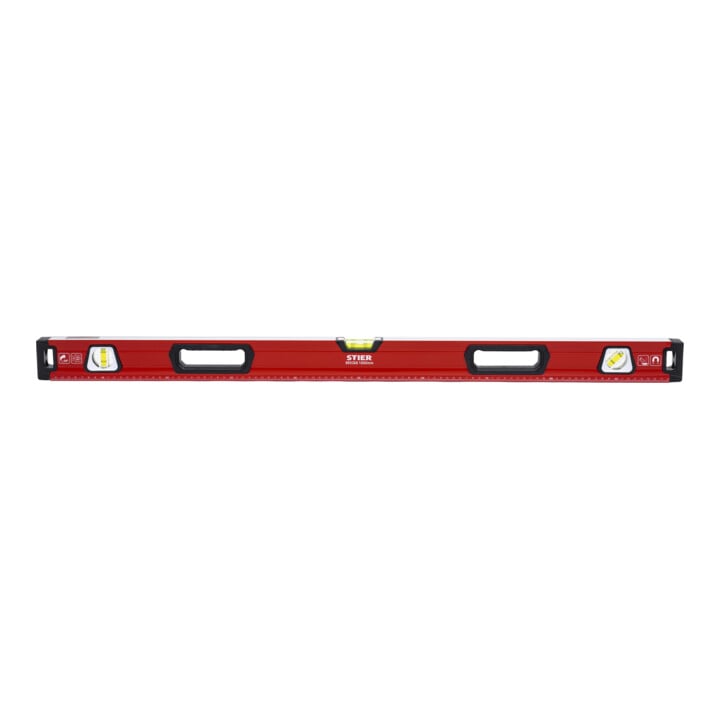 STIER Premium Wasserwaage mit Magnet und drei Libellen 40 bis 200 cm