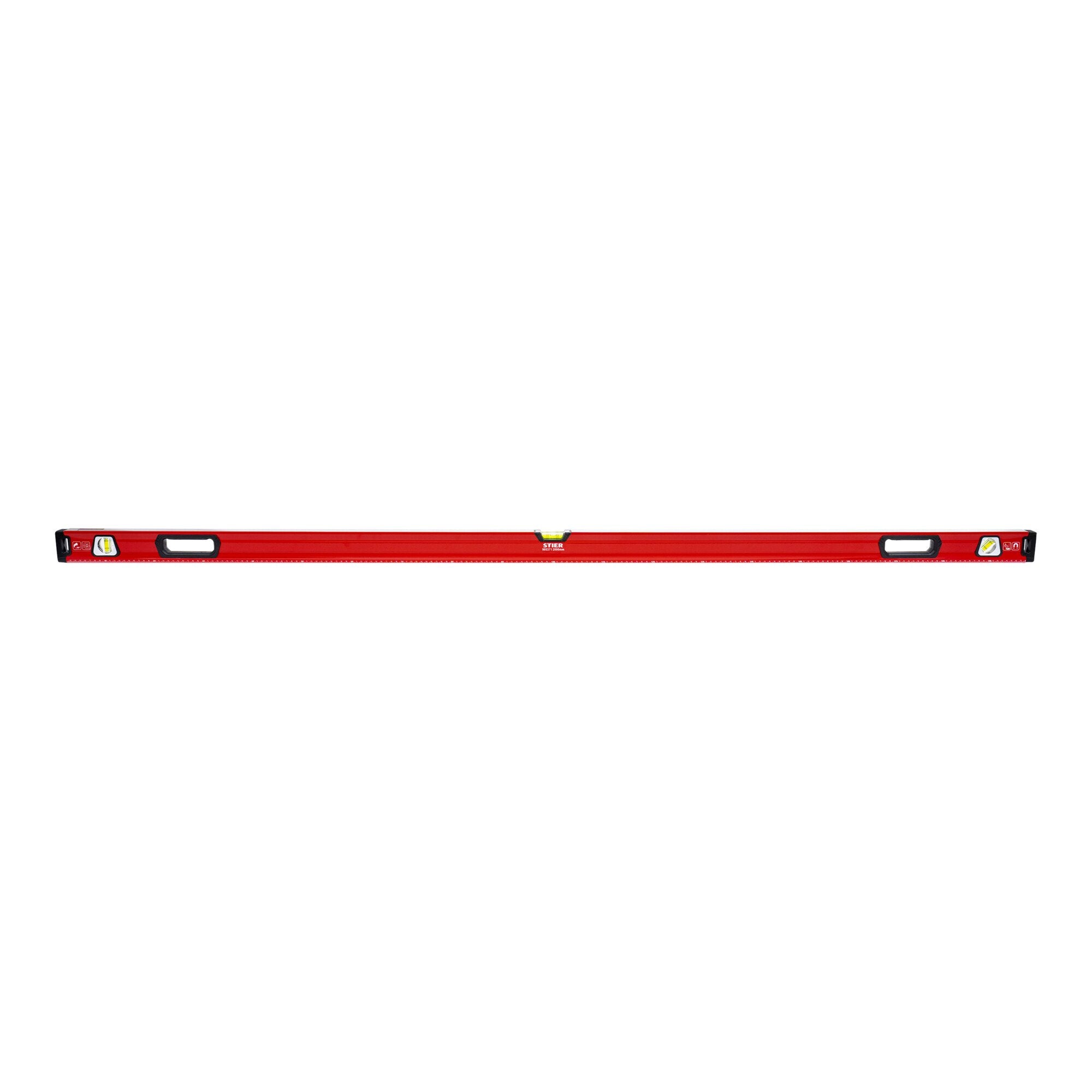 STIER Premium Wasserwaage mit Magnet und drei Libellen 40 bis 200 cm