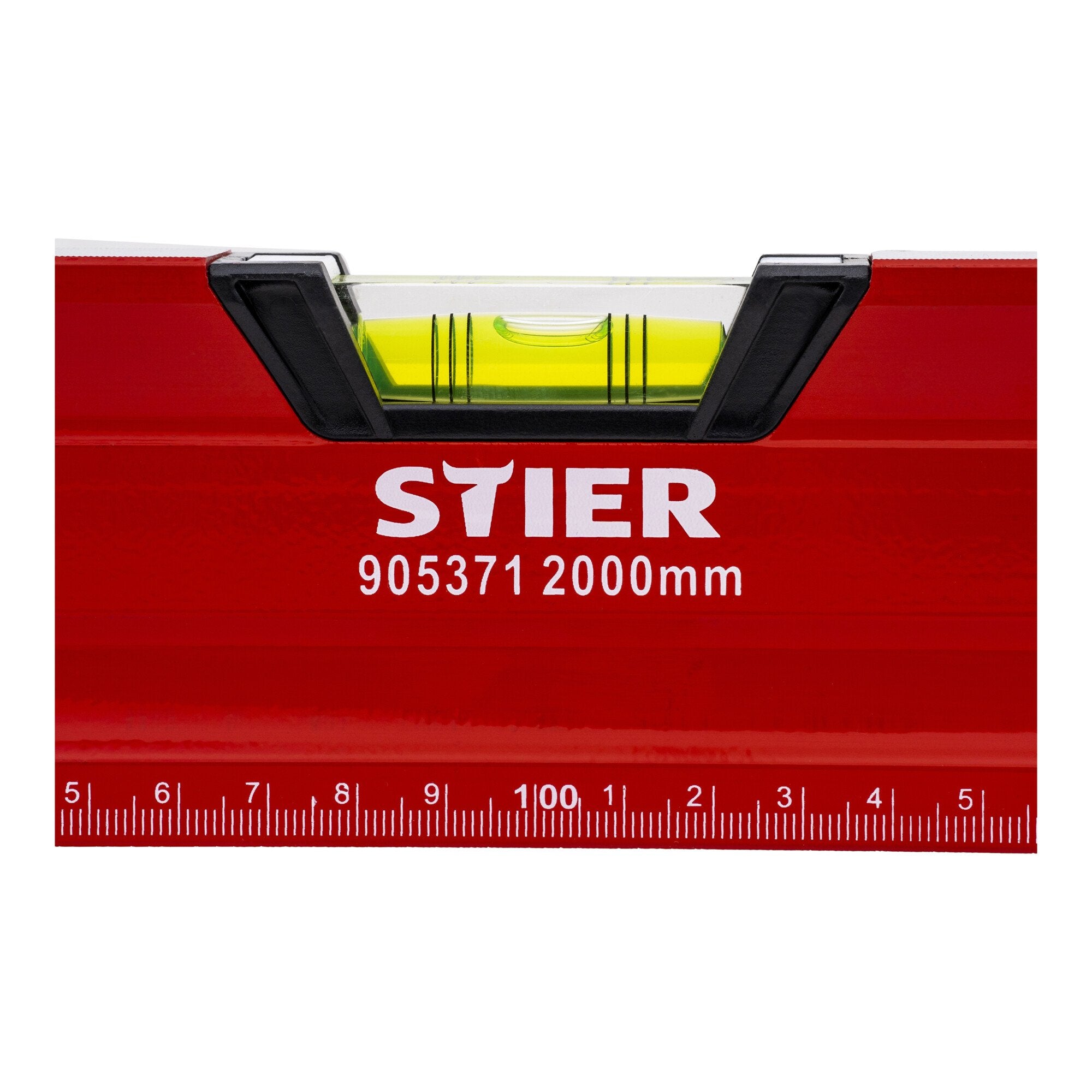 STIER Premium Wasserwaage mit Magnet und drei Libellen 40 bis 200 cm