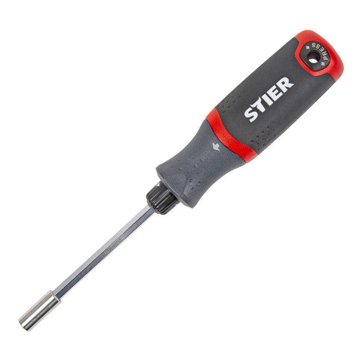 STIER Schraubendreher mit Bit-Magazin 13-teilig Magnetaufnahme linksanzug Bits