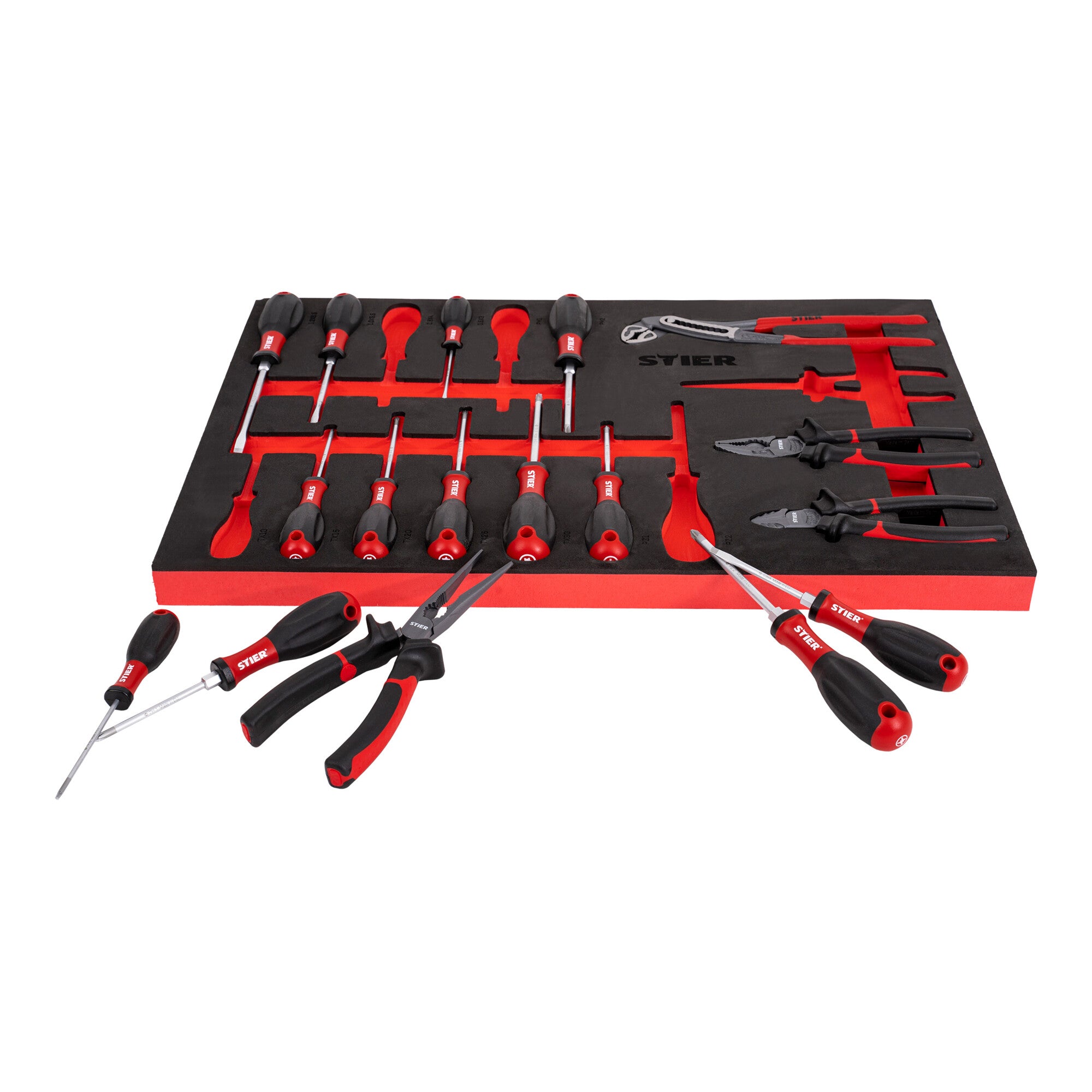 STIER screwdriver pliers set 17-piece chrome-vanadium steel in